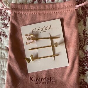 Kleinfeld Bridal NWT Gold Butterfly Hair Pins Set Wedding Formal Pink Crystal